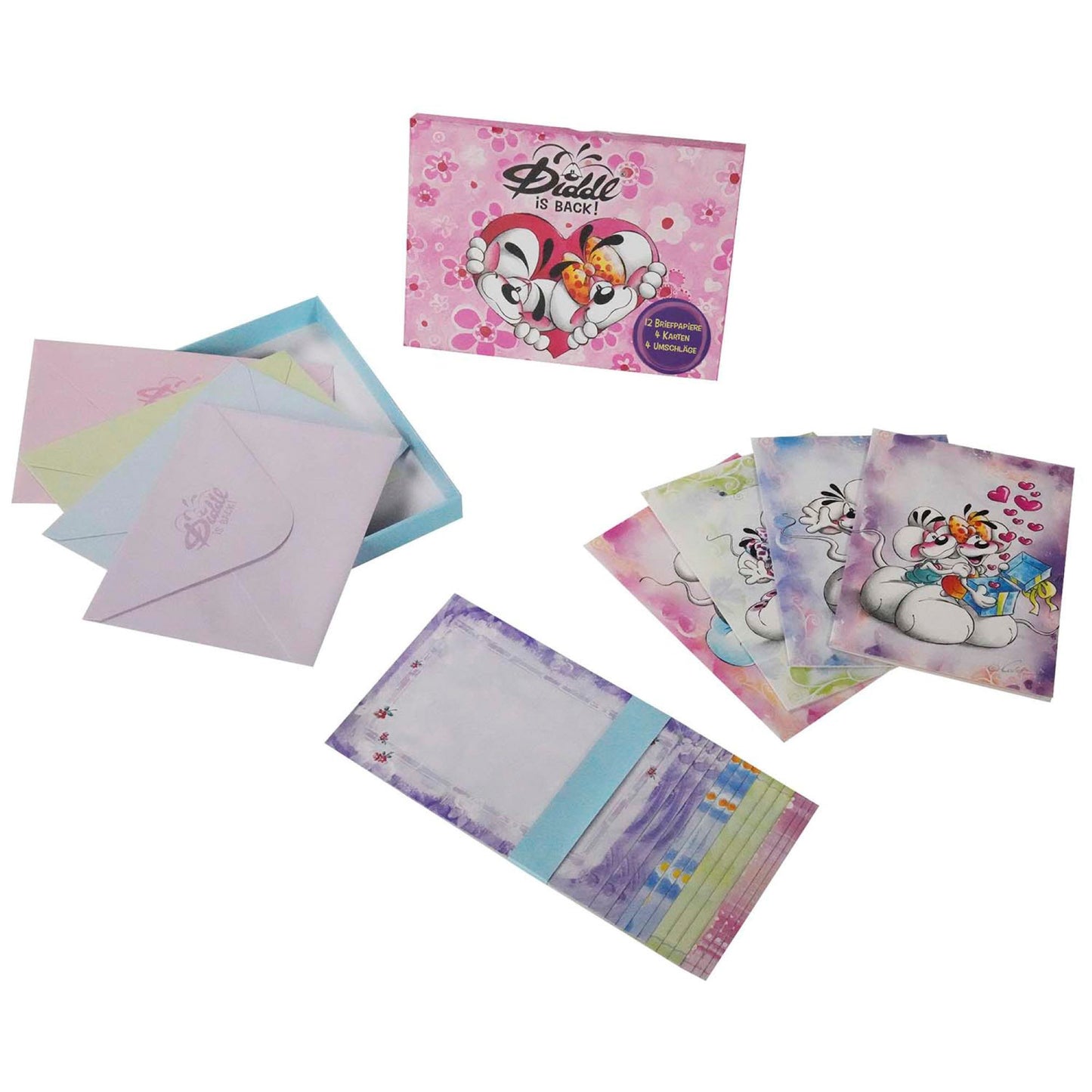 Diddl Briefpapier-Set – Original Schreibset mit Briefpapier & Umschlägen