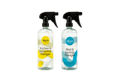 QLARVA Sauberkeitskomplettset: Bad- & Küchenreiniger für strahlende Hygiene